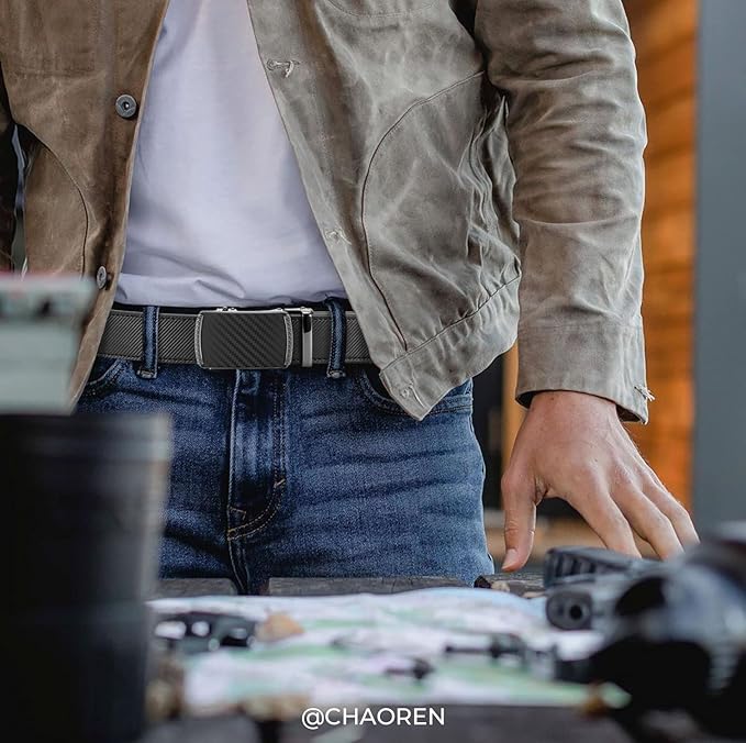 Mens Belt Leather Ratchet Belt - Customizable Fit, Effortless Style (35mm)