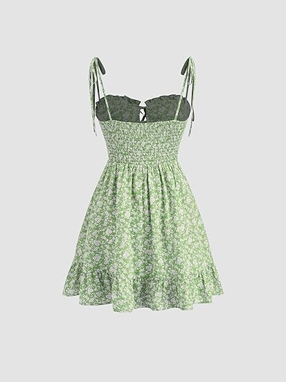 Womens Summer Dresses Floral Spaghetti Strap Cute Vacation Sundress Dress Boho Casual Outfits