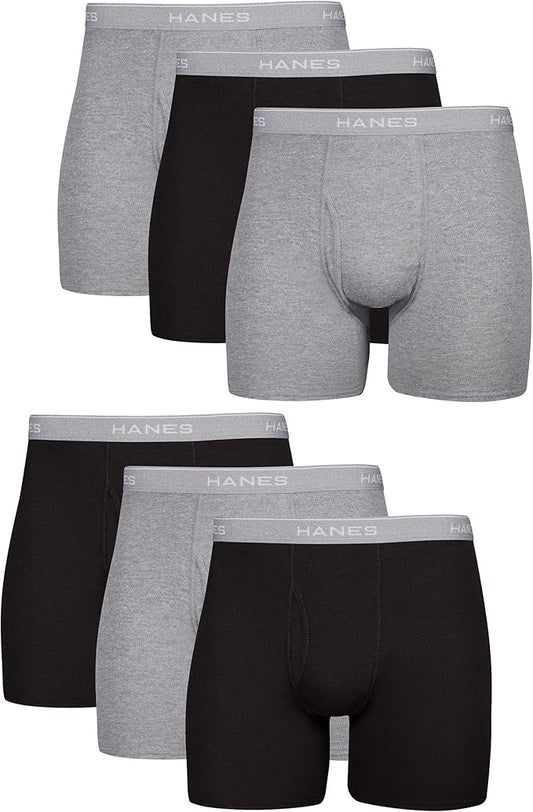 Men's Boxer Briefs, Cool Dri Moisture-Wicking Underwear, Cotton No-Ride-up for Men, Multi-Packs