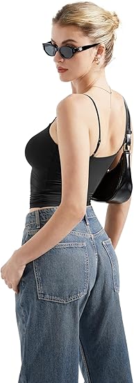 Women Sexy Square Neck Tank Top Summer Y2K Going Out Basic Cami Shirt