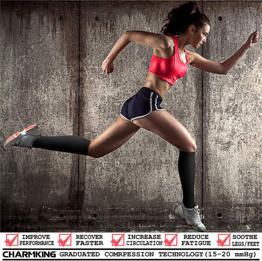 Compression Socks for Women & Men Circulation (3 Pairs) 15-20 mmHg is Best Support for Athletic Running Cycling