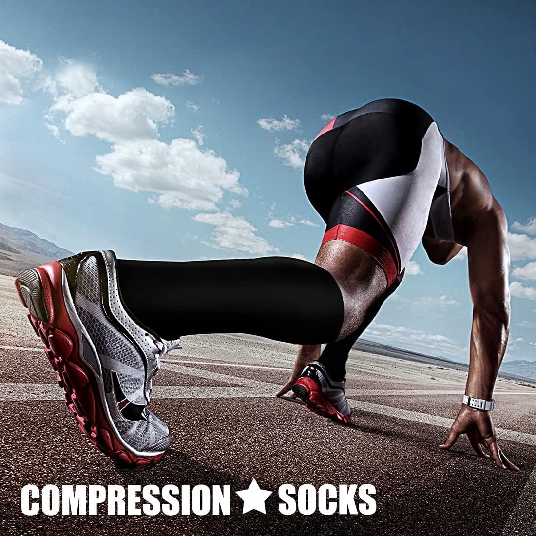 Compression Socks for Women & Men Circulation (3 Pairs) 15-20 mmHg is Best Support for Athletic Running Cycling