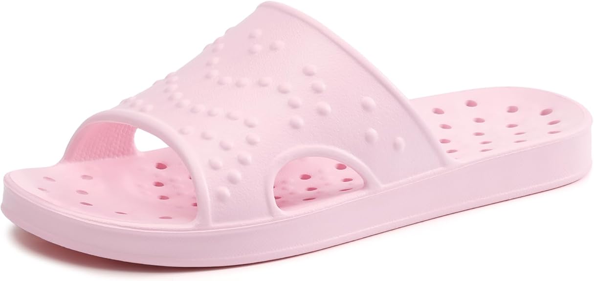 Shower Shoes for Women Men with Arch Support Quick Drying Pool Slides Lightweight Beach Sandals with Drain Holes