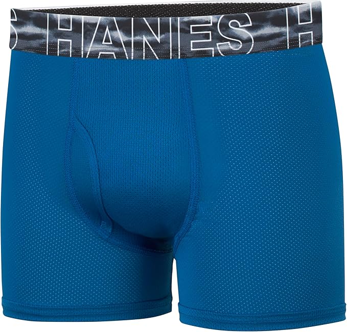 Boys' Big Performance Tween Boxer Brief Pack, X-Temp Mesh Stretch Underwear, Black, 6-Pack